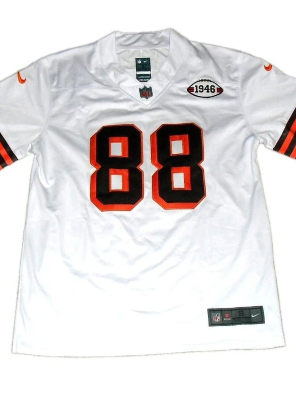 Harold Fannin Jr. Cleveland Browns Nike Mens White Jersey Sz. Small Sewn Numbers